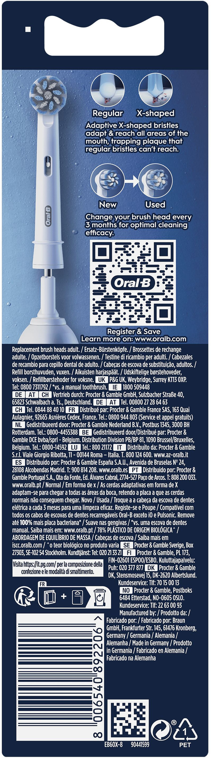 Oral-B Pro Sensitive Clean White (8 units) packaging