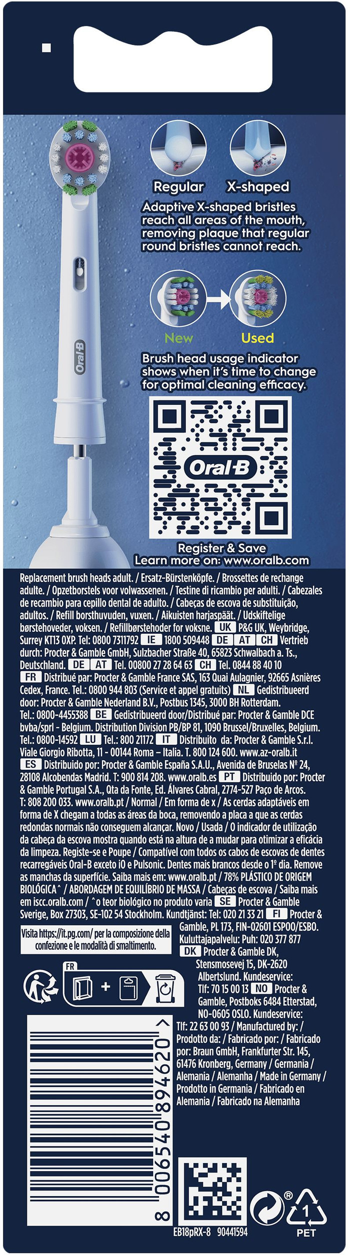 Oral-B Pro 3D White (8 units) packaging