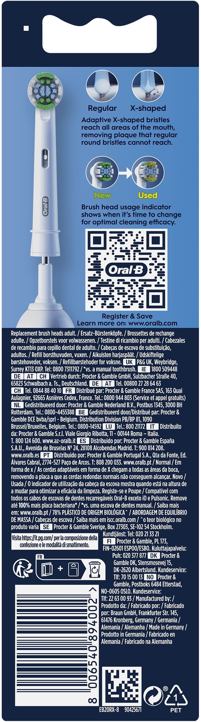 Oral-B Pro Precision Clean Weiß (8 Stück) verpackung
