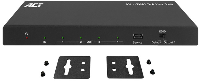 ACT AC7832 1 x 4 HDMI Splitter voorkant