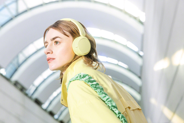 Sony WH-CH520 Yellow product in use