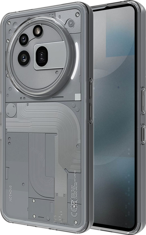Just in Case Soft Design Nothing Phone (3a) Pro Back Cover Transparant rechterkant
