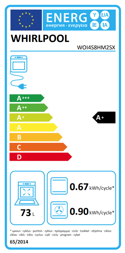Whirpool WOI4S8HM2SX energy label
