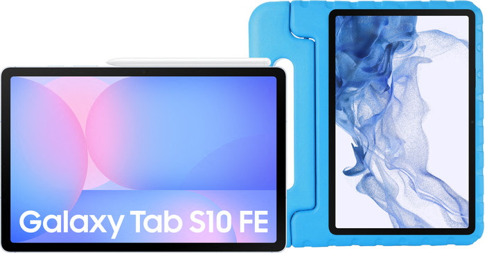 Samsung Galaxy Tab S10 FE 10,9 inch 256GB Wifi Lichtblauw + Just in Case Kids Cover Blauw Main Image