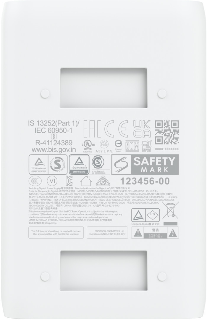Ubiquiti PoE+ Steckernetzteil (30W) rückseite