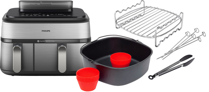 Philips 5000 Series Dual Basket NA555/00 + Dubbellaagse kookset + Bakmeesterset Main Image