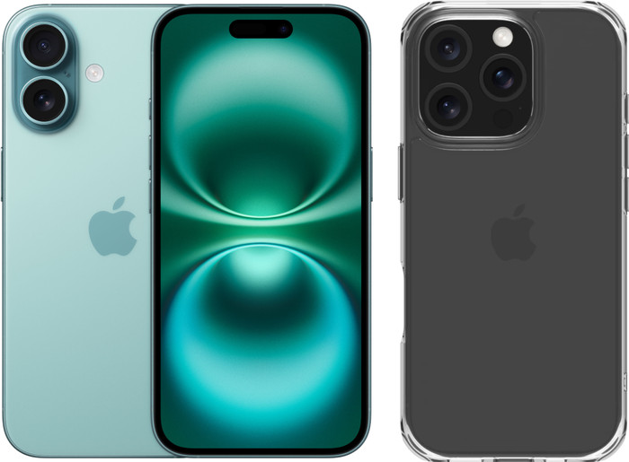 Apple iPhone 16 128GB Green + BlueBuilt Protective Back Cover Transparent Main Image