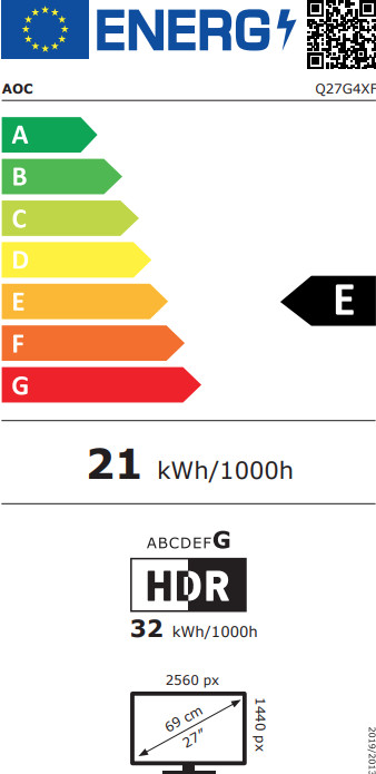 AOC Q27G4XF energielabel