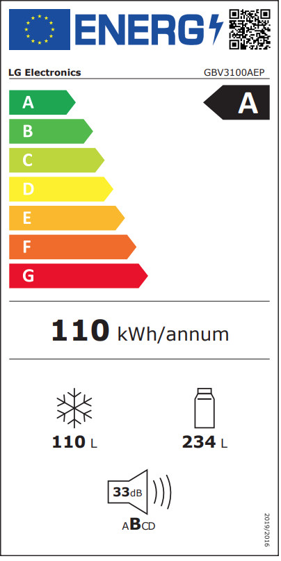 LG GBV3100AEP energielabel