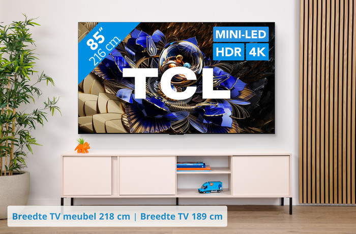 TCL 85" QD Mini-led X11K 4K (2025) visual Coolblue 1