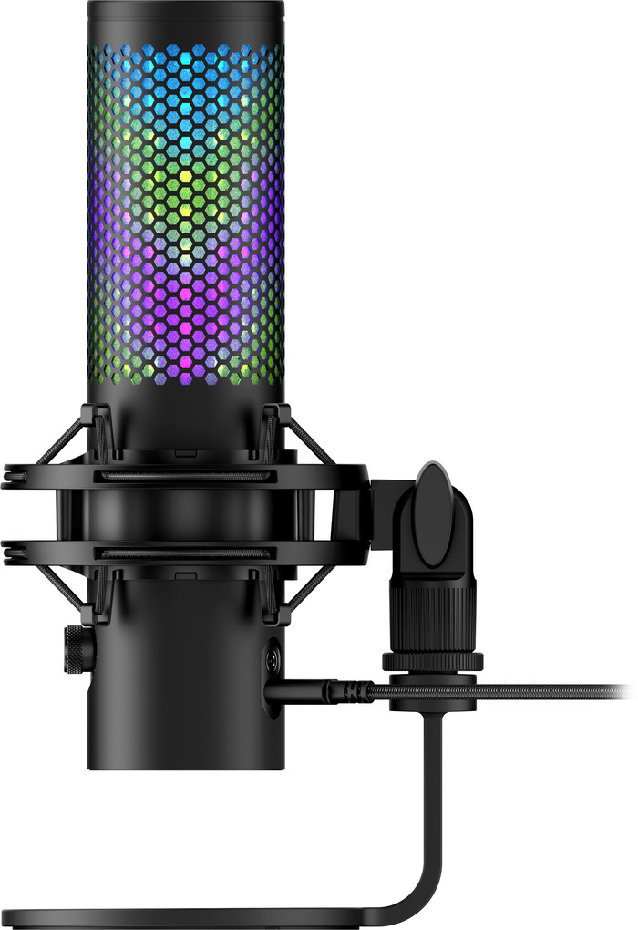 HyperX QuadCast 2 S USB microfoon Zwart product in gebruik