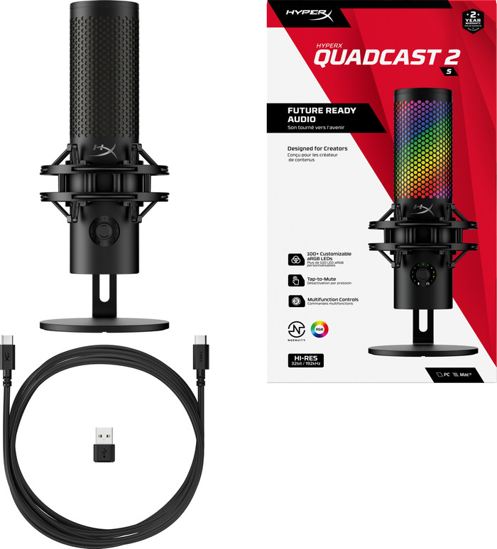 HyperX QuadCast 2 S USB microfoon Zwart accessoire