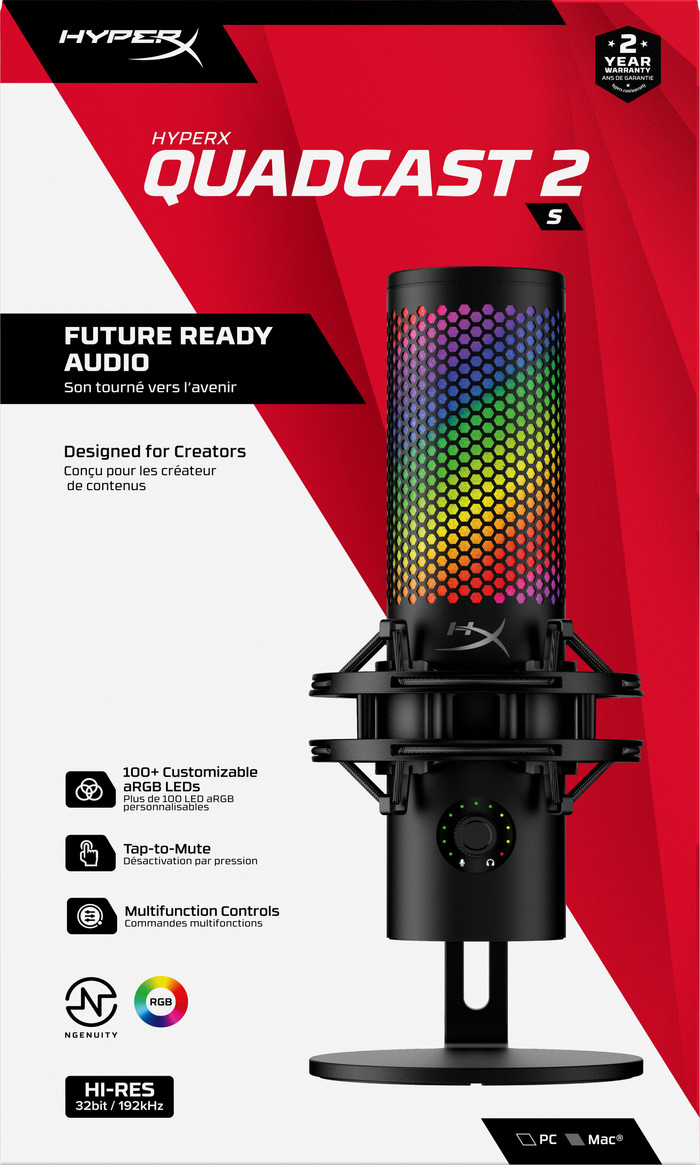 HyperX QuadCast 2 S USB microfoon Zwart verpakking