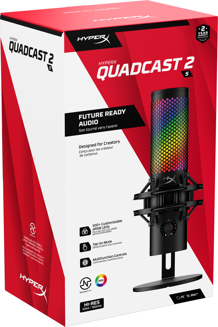 HyperX QuadCast 2 S USB microfoon Zwart verpakking
