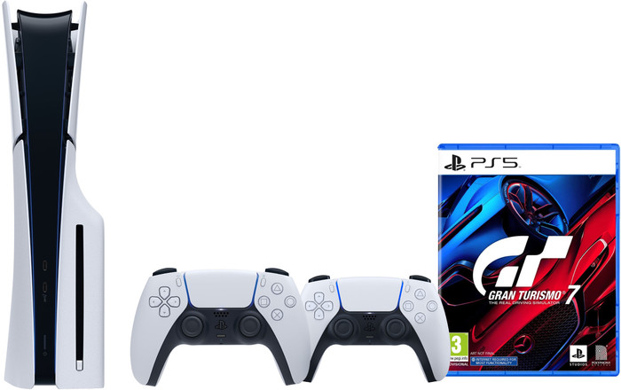 PlayStation 5 Slim Disc Edition + Gran Turismo 7 + Extra Controller Wit Main Image