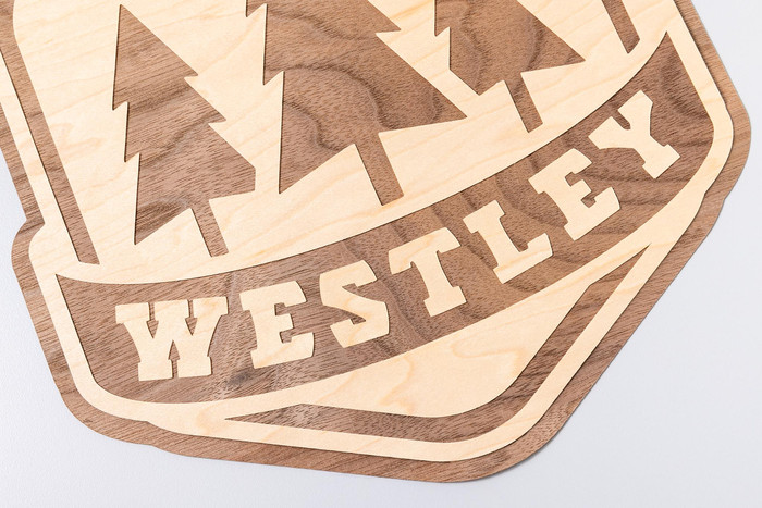 Cricut Wood Veneer 30.5x30.5cm Cherry product in use