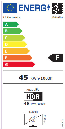 LG Ultragear 45GX950A-B.AEU energielabel