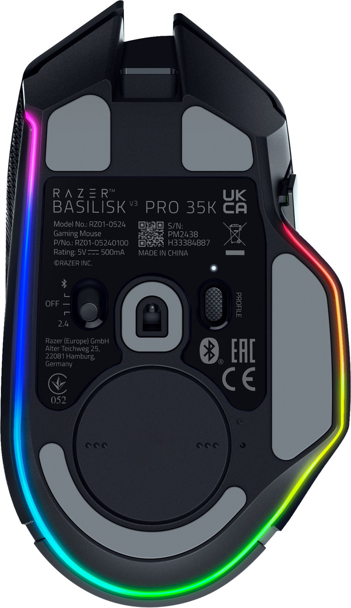 Razer Basilisk V3 Pro 35K Wireless Gaming Muis onderkant