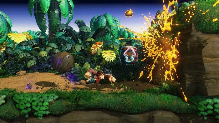 Nintendo Switch 2 + Donkey Kong Bananza product in use