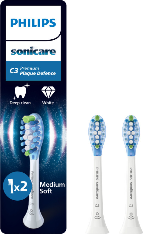 Philips Sonicare Premium Plaque Defense HX9042/87 Weiß (2 Stück) Main Image