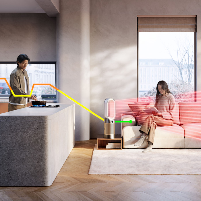 Dyson Purifier Hot+Cool HP2 De-NOx product in gebruik