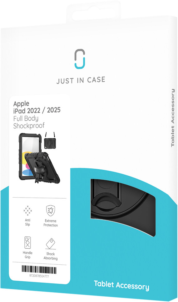 Just in Case Apple iPad (2025/2022) Rotating Backcover Schwarz verpackung