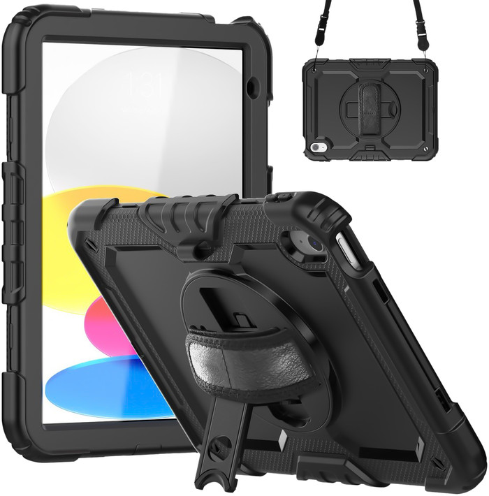Just in Case Apple iPad (2025/2022) Rotating Backcover Schwarz Verbundprodukt