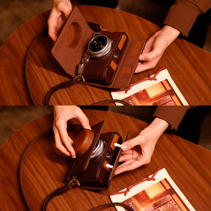 SmallRig 4558 Leather Case Kit voor Fujifilm X100VI product in gebruik