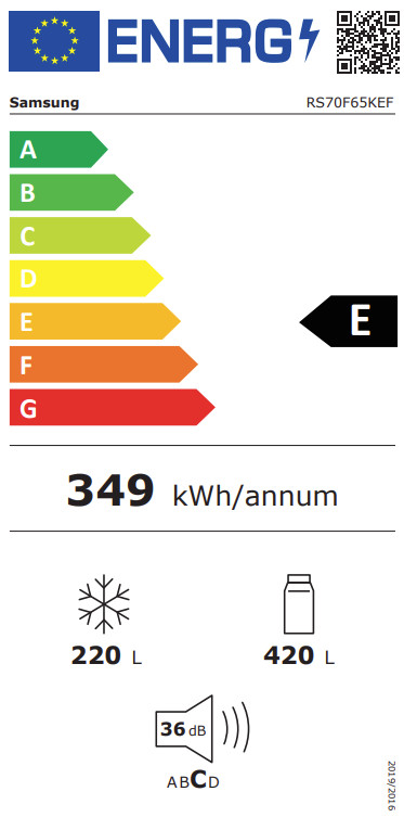 Samsung RS70F65KEFEF energielabel