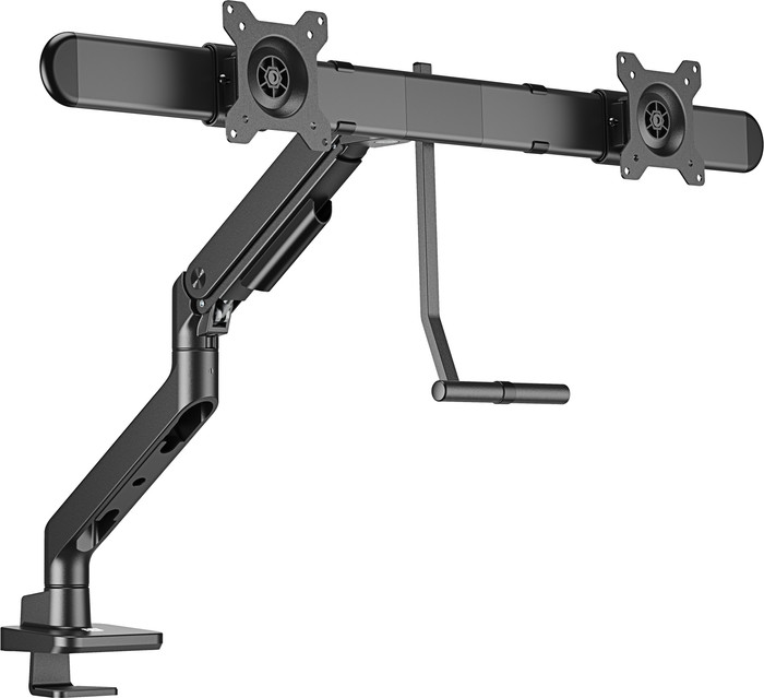ACT AC8344 Monitorarm 32 inch met gasveer en crossbar voor 2 monitoren linkerkant