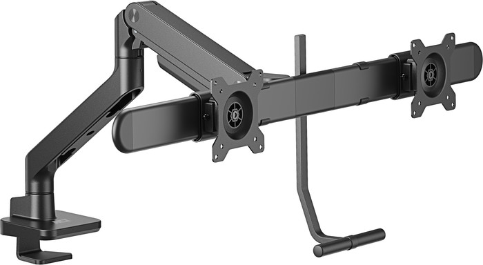 ACT AC8344 Monitorarm 32 inch met gasveer en crossbar voor 2 monitoren linkerkant