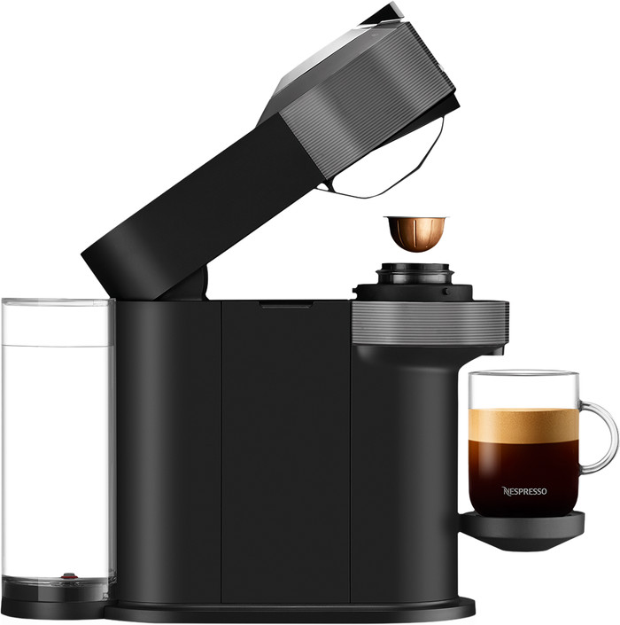 De'Longhi Nespresso Vertuo Next ENV120.GY + Pierre Melkopschuimer rechterkant