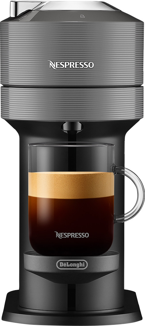De'Longhi Nespresso Vertuo Next ENV120.GY + Pierre Melkopschuimer voorkant