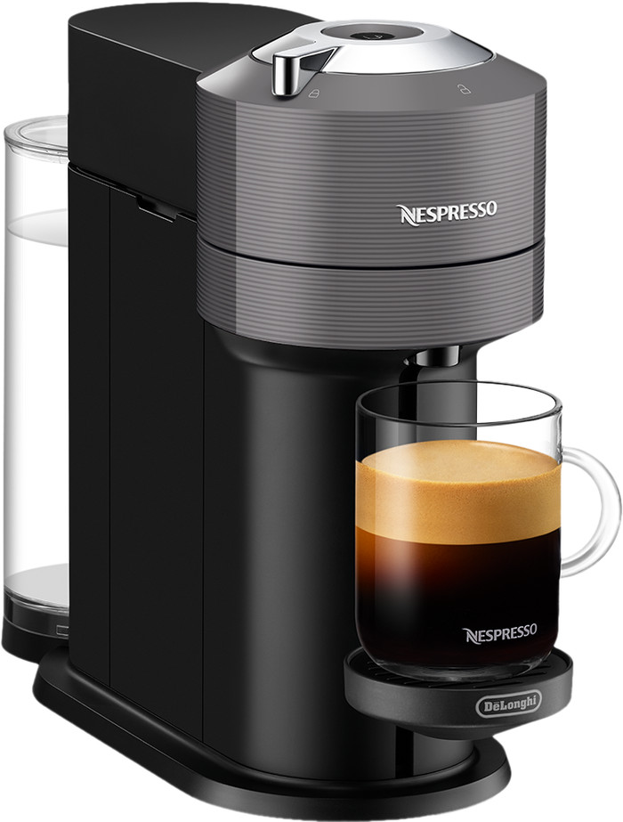 De'Longhi Nespresso Vertuo Next ENV120.GY + Pierre Melkopschuimer rechterkant