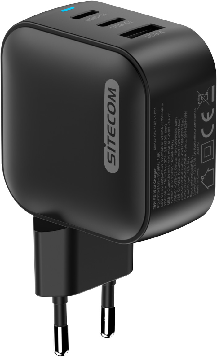 Sitecom 70 W GaN Power Delivery Support de Charge Mural dessous