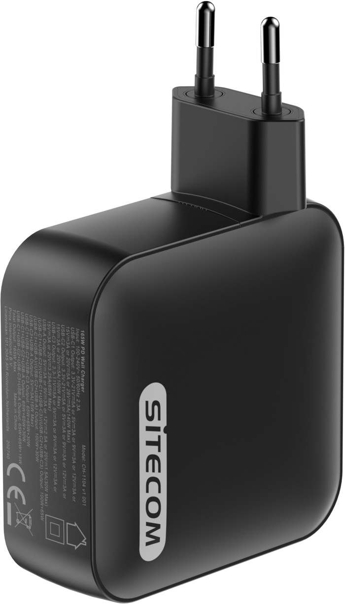 Sitecom 165W GaN Power Delivery Wandoplader onderkant
