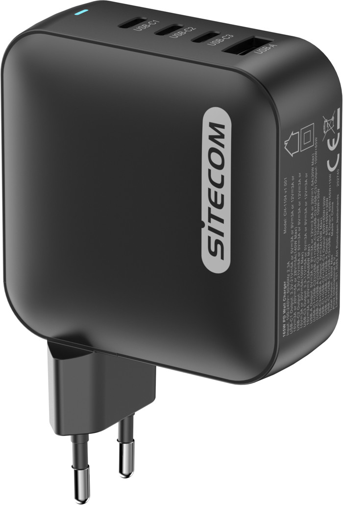 Sitecom 165W GaN Power Delivery Wandoplader onderkant