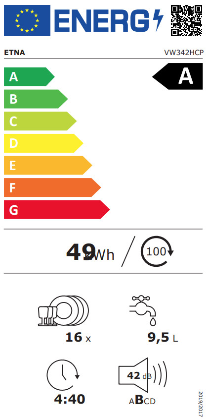 ETNA VW342HCP energy label