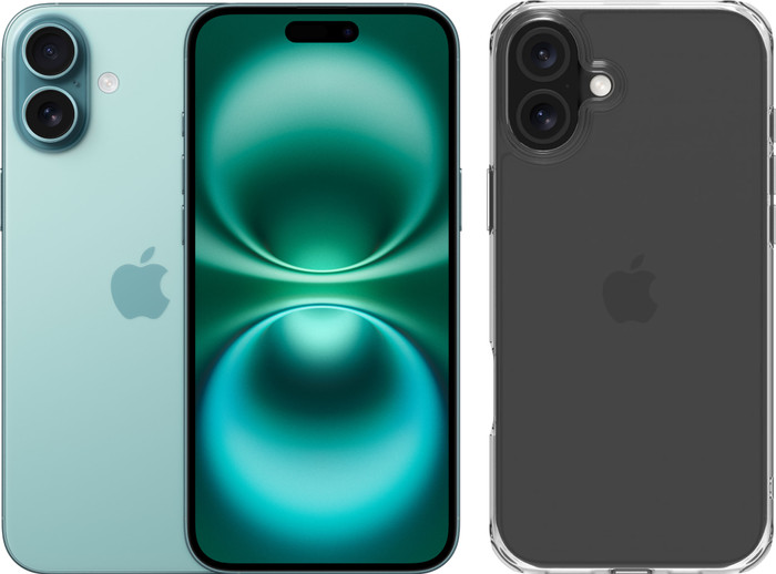 Apple iPhone 16 Plus 256GB Groen + BlueBuilt Protective Back Cover Transparant Main Image