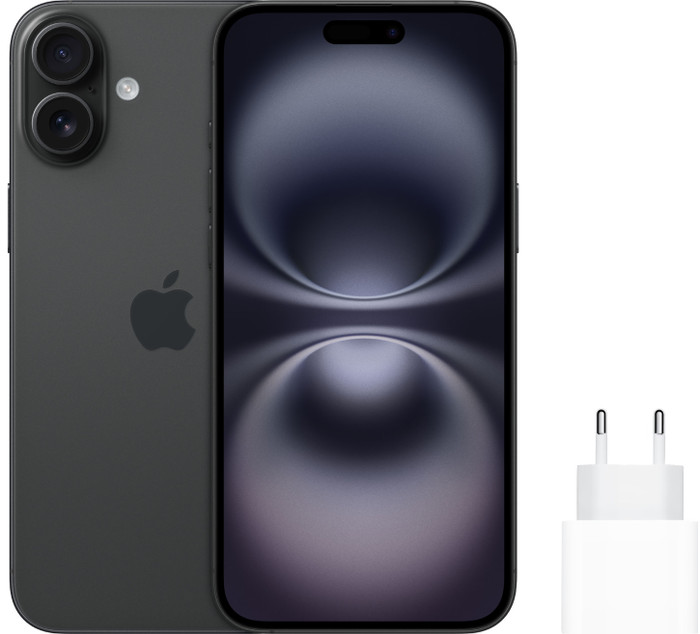 Apple iPhone 16 Plus 256GB Zwart + Apple Snellader Main Image