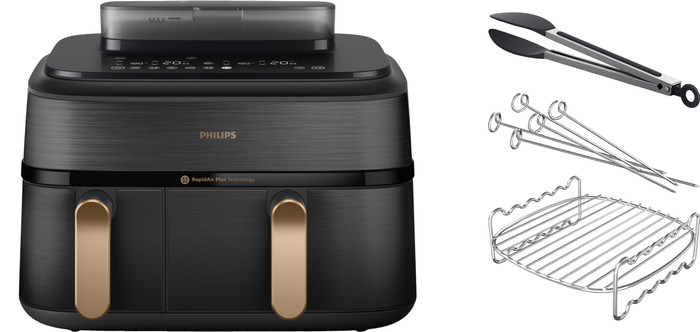 Philips 5000 Series Dual Basket NA552/00 + Dubbellaagse kookset Main Image