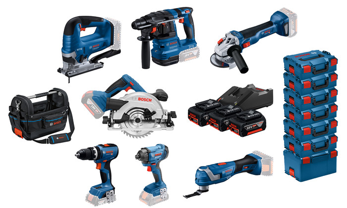 Bosch Professional 7-piece Combi Set + Bosch Professional ProClick GWT 20 Main Image