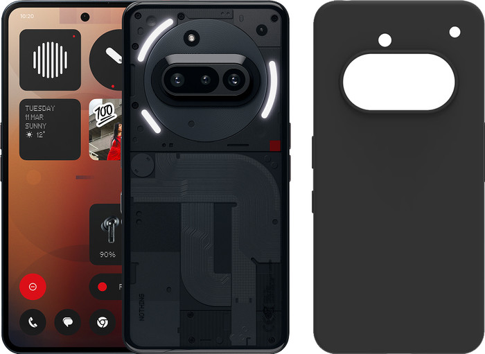 Nothing Phone (3a) 256GB Zwart 5G + Just in Case Back Cover Zwart Main Image