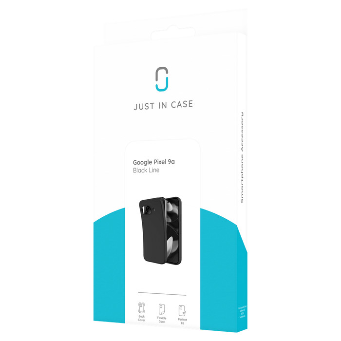 Just in Case Soft Design Google Pixel 9a Back Cover Zwart verpakking