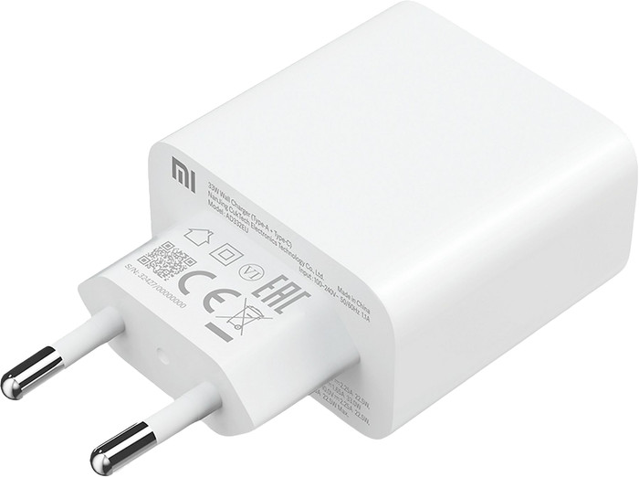 Xiaomi Power Delivery en Quick Charge Oplader met 2 Usb Poorten 33W Wit voorkant