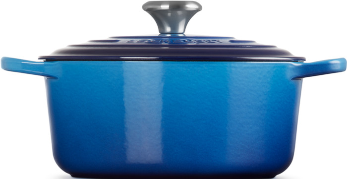 Le Creuset Signature ronde braadpan 28 cm azure voorkant
