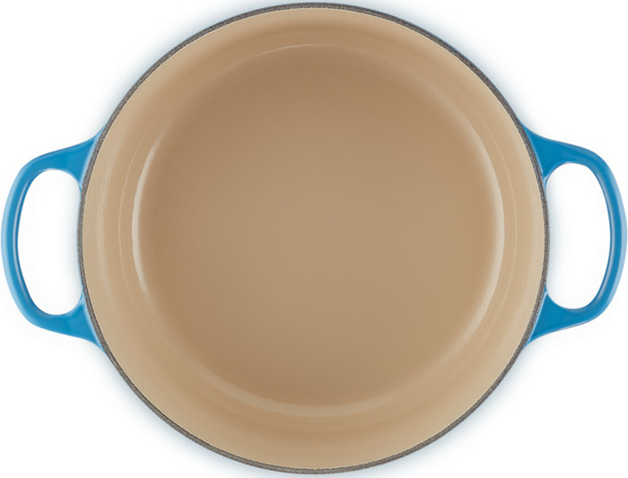 Le Creuset Signature ronde braadpan 28 cm azure binnenkant