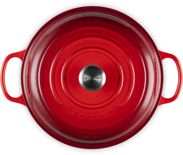 Le Creuset Signature Campagnard Cocotte 30 cm Cerise dessus