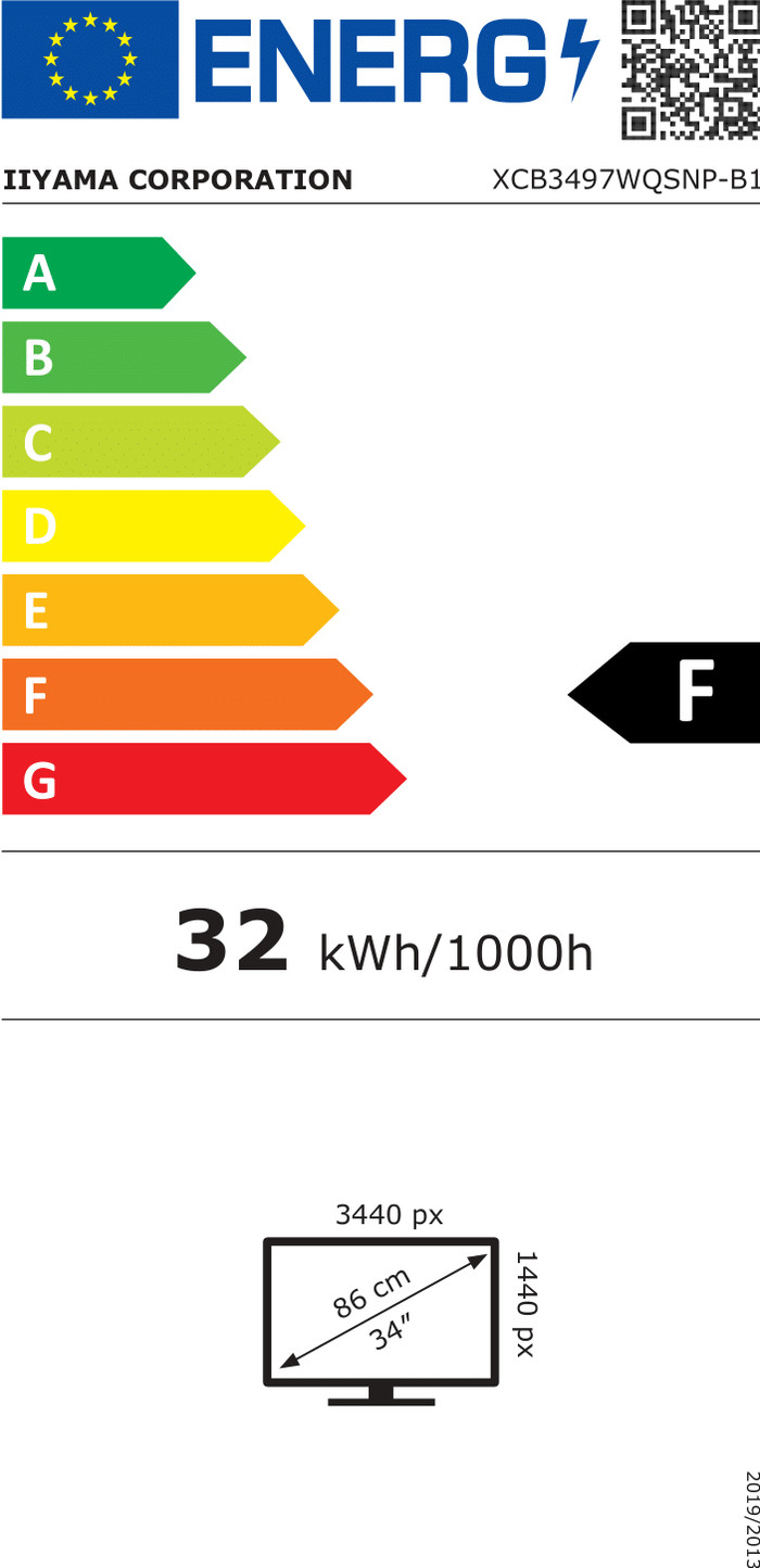 Iiyama Prolite XCB3497WQSNP-B1 energielabel