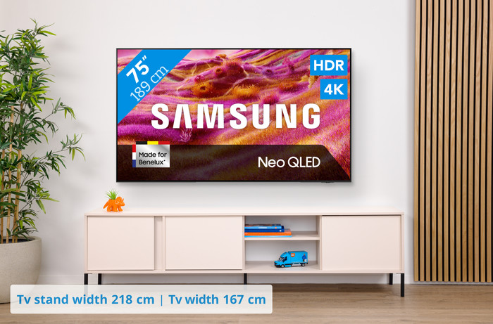 Samsung 75 inches Neo QLED QN90F 4K (2025) + Samsung HW-QS700F (2025) visual Coolblue 1